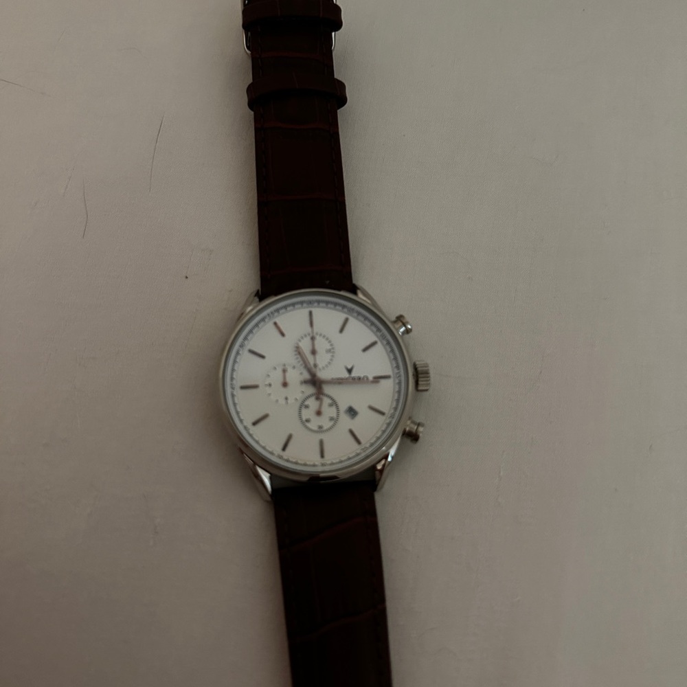 Silver and Brown Men's Watch